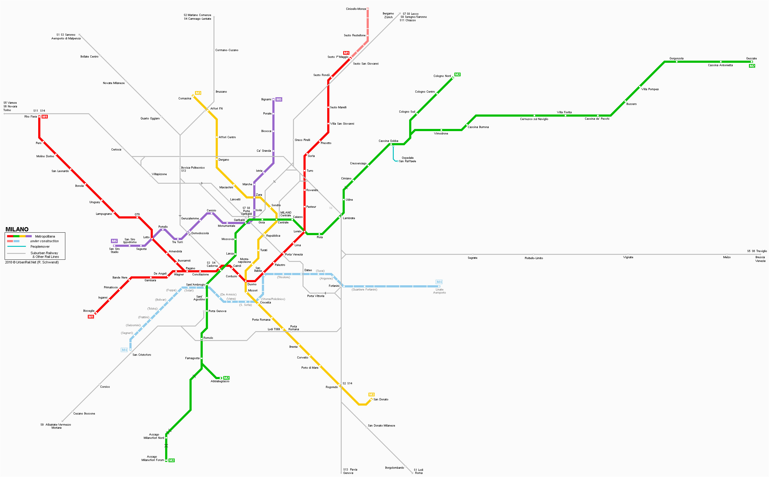 Milan Italy Metro Map Milano Metro Map