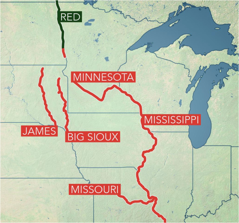 Minnesota Flooding Map Long Term Flooding Remains A Concern In Central Us as Rivers