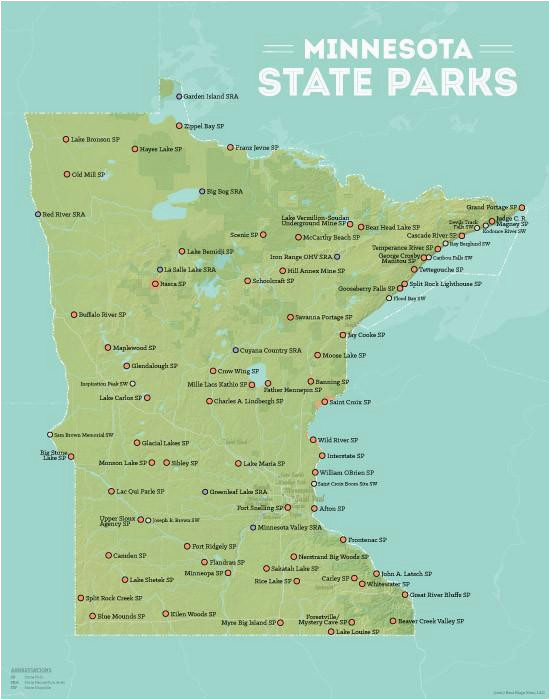Minnesota State Park Map Minnesota State Parks Map 11×14 Print Best Maps Ever