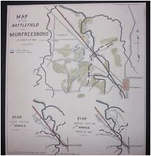 Murfreesboro Tennessee Map Murfreesboro Tennessee Civil War Battlefield Color 1862 Map Troop