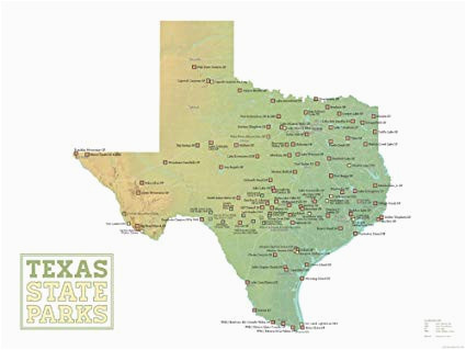 National Parks In Texas Map Amazon Com Best Maps Ever Texas State Parks Map 18×24 Poster Green