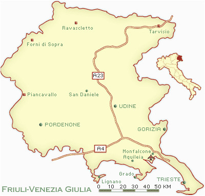 North East Italy Map Friuli Venezia Giulia Map and Guide northeastern Italy