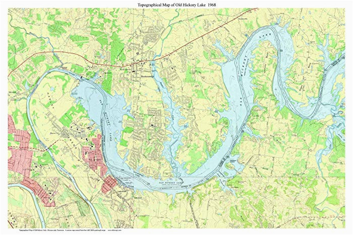 Old Hickory Tennessee Map Amazon Com Old Hickory Lake 1968 Old Map Western Section topo