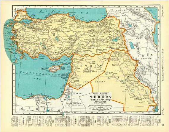 Palestine Texas Map Palestine and Turkey 1935 Vintage Map Colliers atlas Page Products