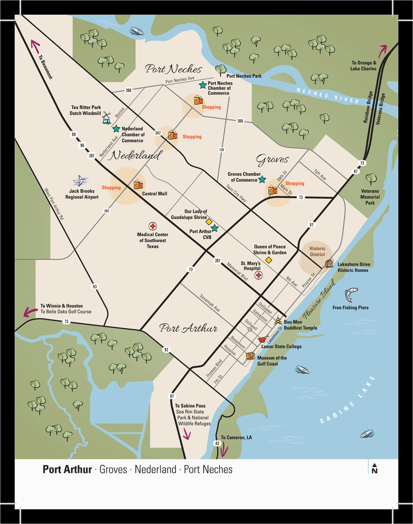 Port Arthur Texas Map Beaumont Tx Map Find City County Park Trail Maps