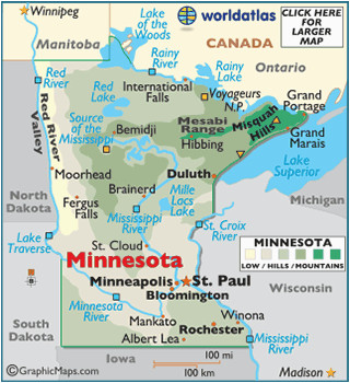 Red Lake Minnesota Map Minnesota Latitude Longitude Absolute and Relative Locations