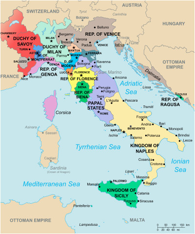 Renaissance Italy 1494 Map Italy In 1494 European History Italia Mapa Historico Mapas