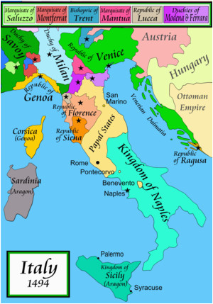 Renaissance Italy Map 1494 Italian War Of 1494 1498 Wikipedia