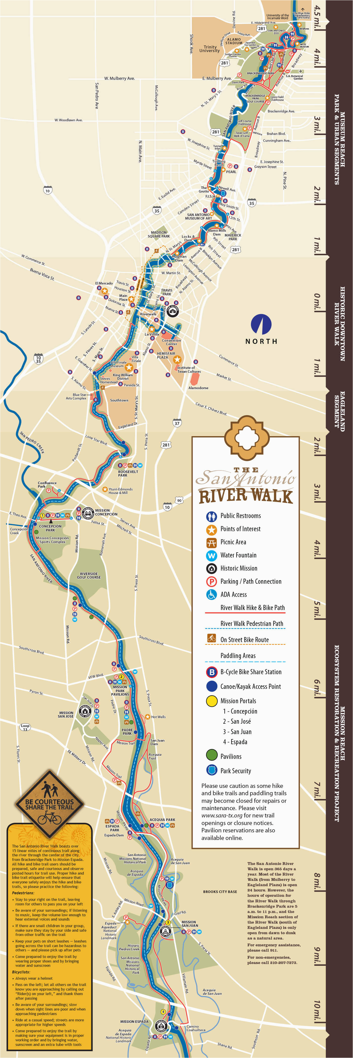 San Antonio Texas Riverwalk Map Map