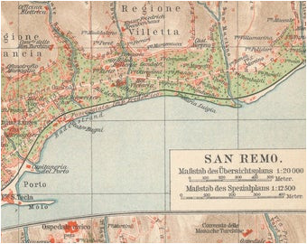 San Remo Italy Map San Remo Etsy San Remo Italy Map San Remo Etsy