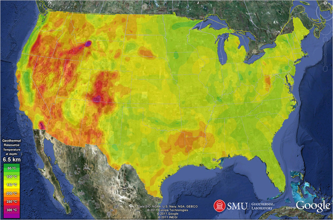 Soil Temperature Map Texas First Geothermal Energy Map Of the Usa now In Google Watts Up with