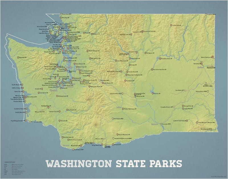 State Parks Tennessee Map Washington State Parks Map 11×14 Print Best Maps Ever