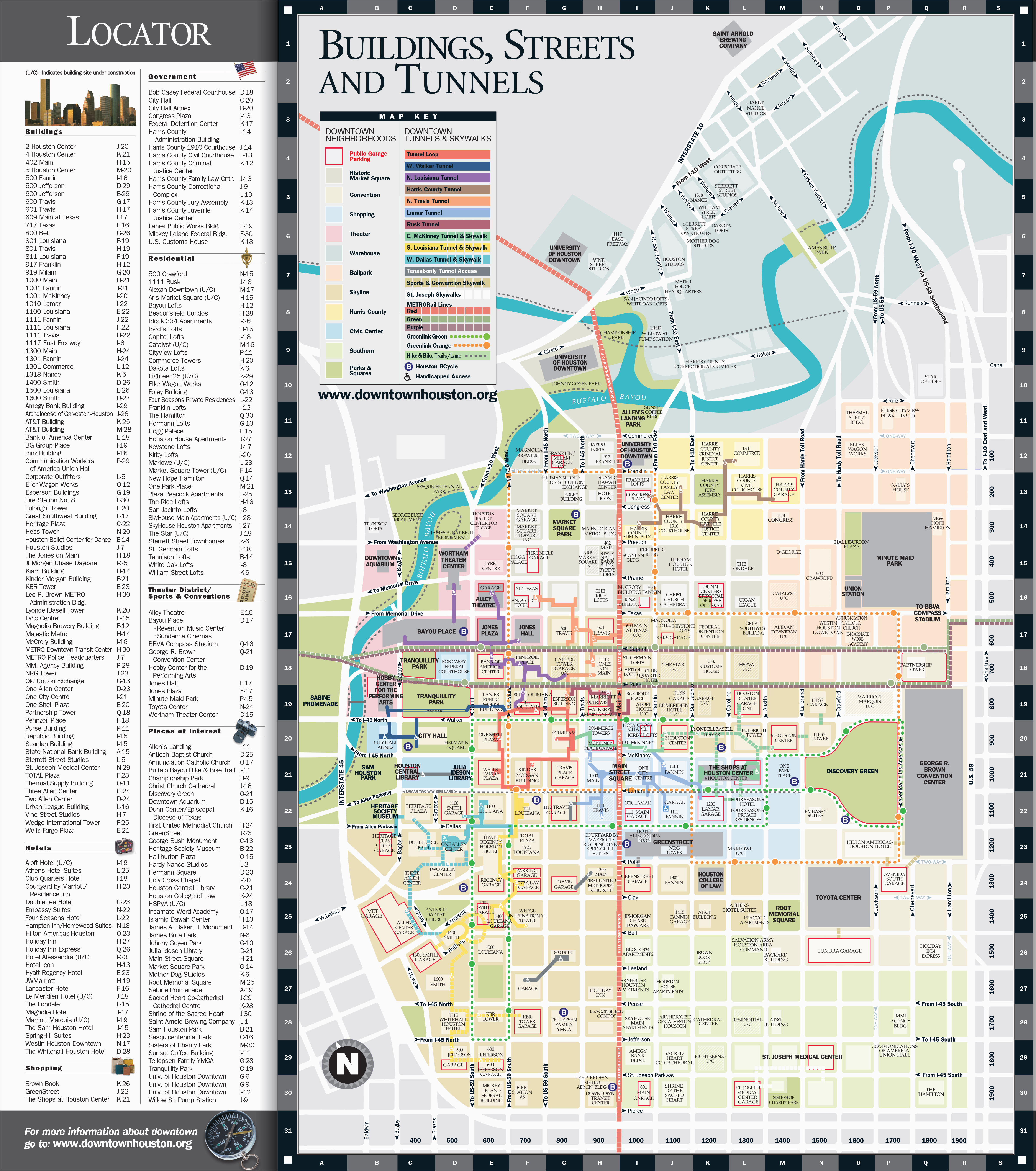 Street Map Of Houston Texas Map Downtown Houston