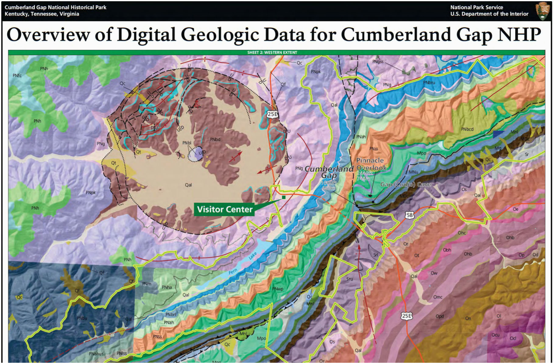 Tennessee Natural Resources Map Nps Geodiversity atlas Cumberland Gap National Historical Park
