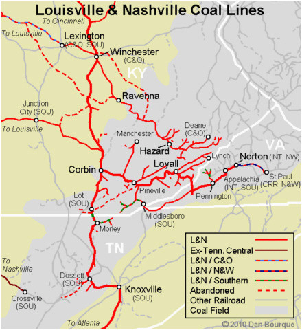 Tennessee Railroad Map L N Louisville Nashville Appalachian Railroad Modeling