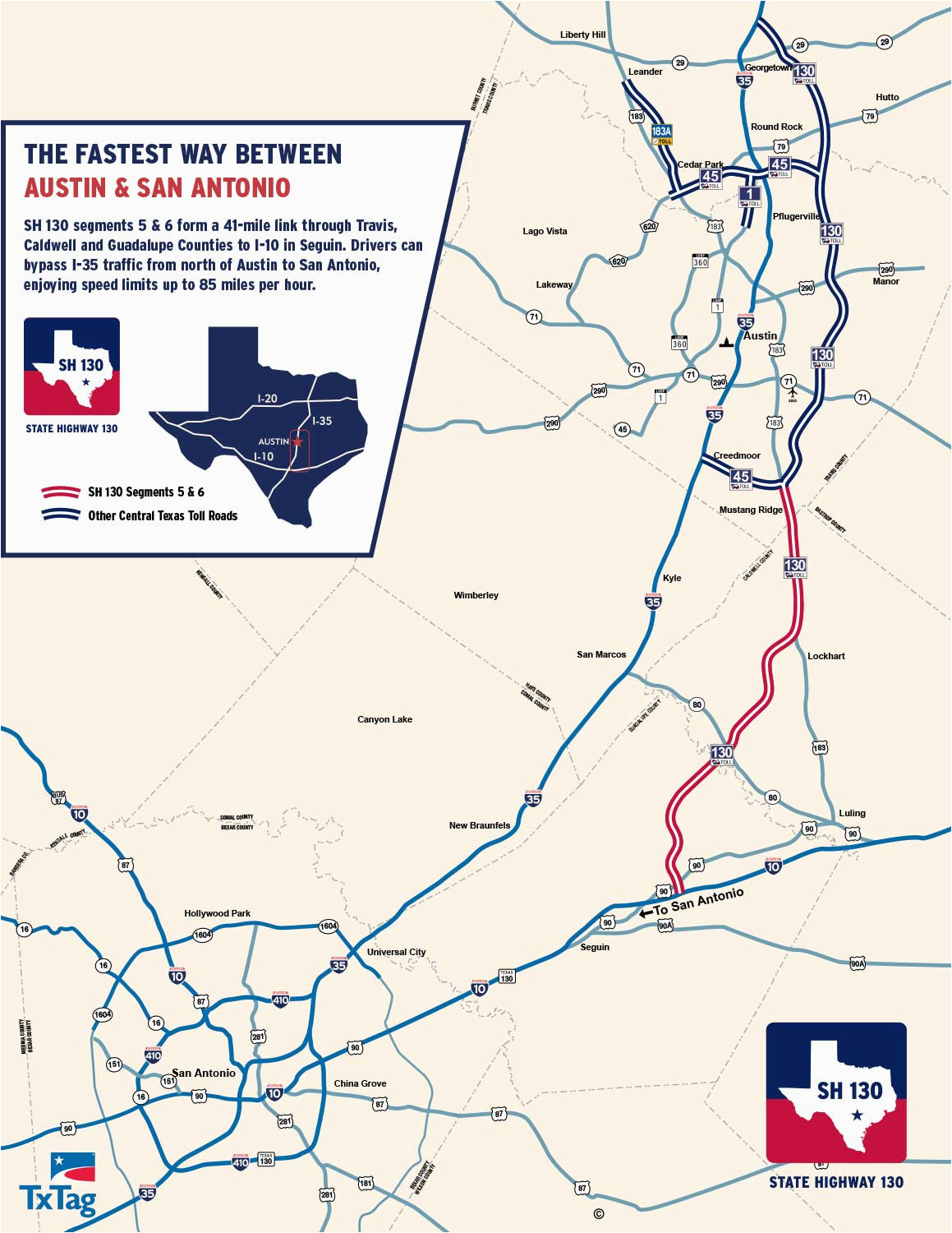 Texas 130 toll Road Map State Highway 130 Maps Sh 130 the Fastest Way Between Austin San