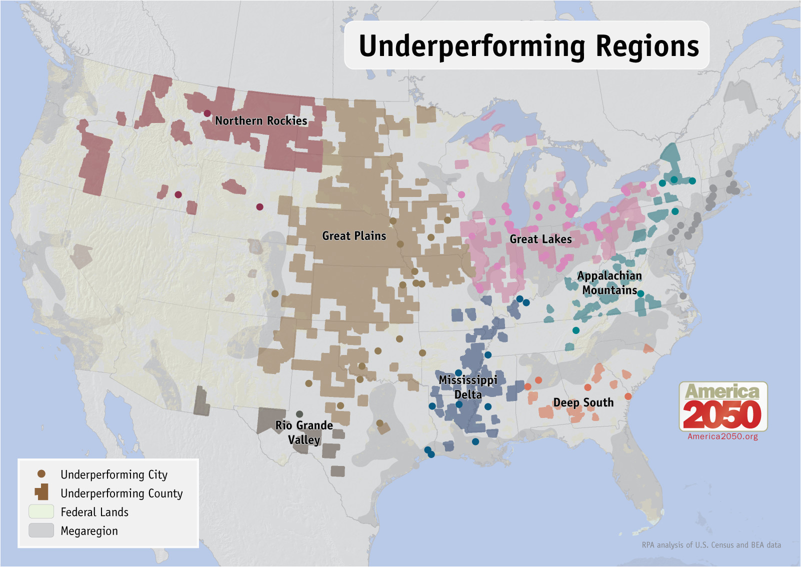 Texas 4 Regions Map Our Maps America 2050