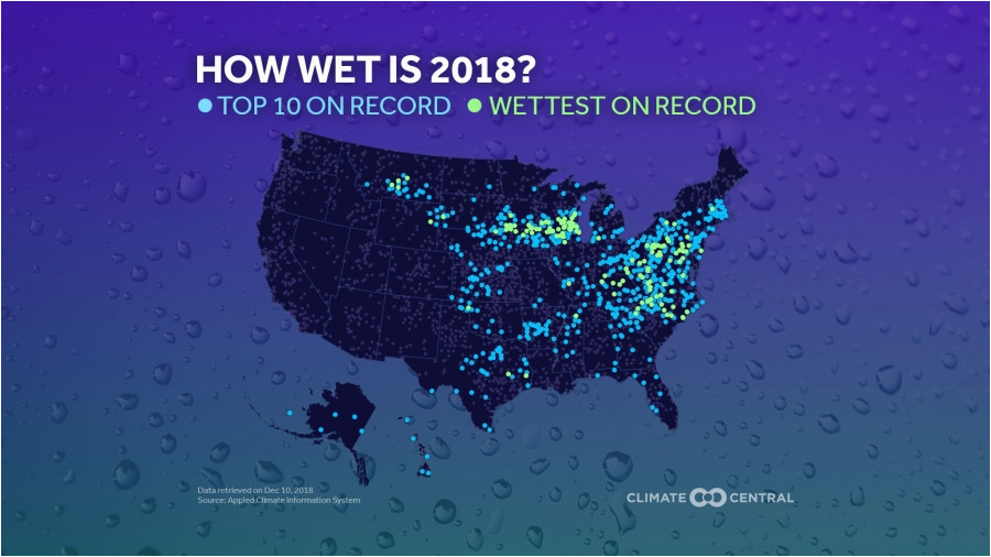 Texas Annual Rainfall Map 2018 S Precipitation Records On One Map Climate Central