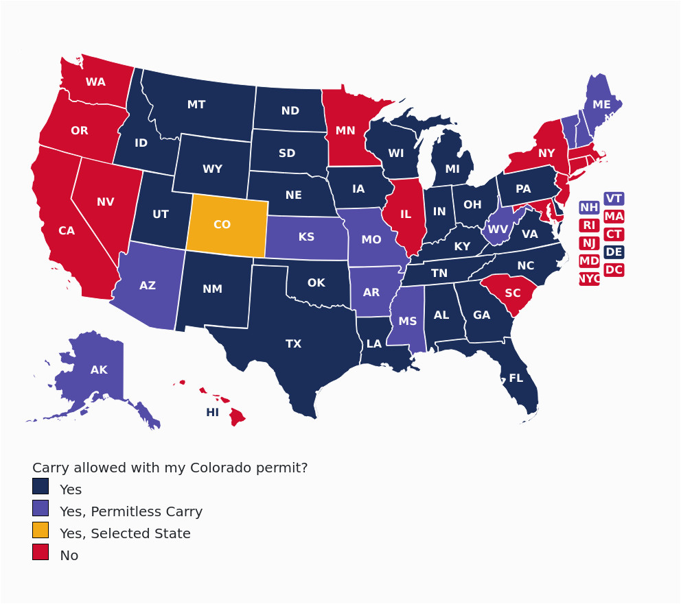 Texas Ccw Reciprocity Map Concealed Carry is Legal In Colorado for Residents with A Colorado