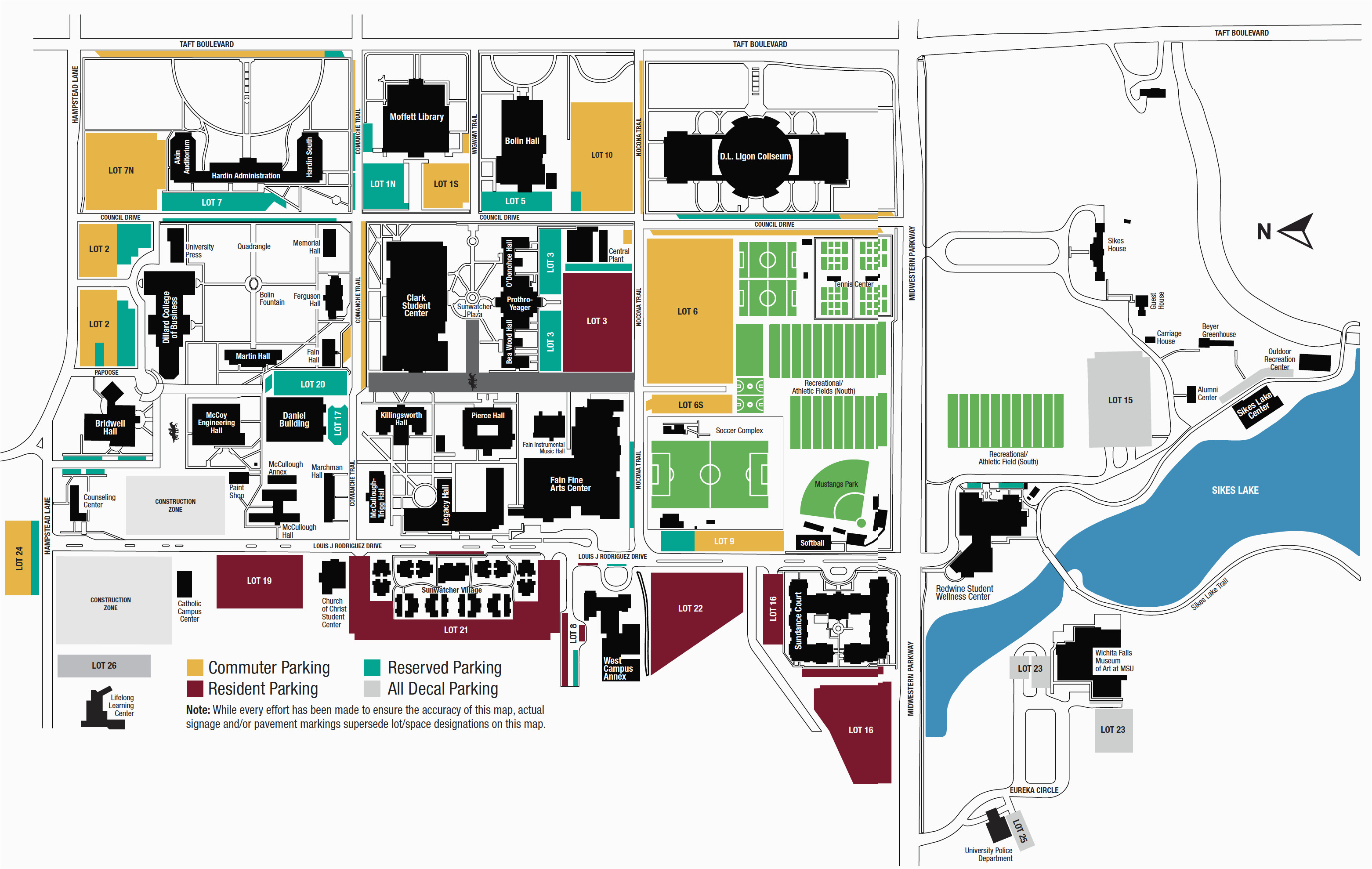 Texas Christian University Map Campus Map Midwestern State University