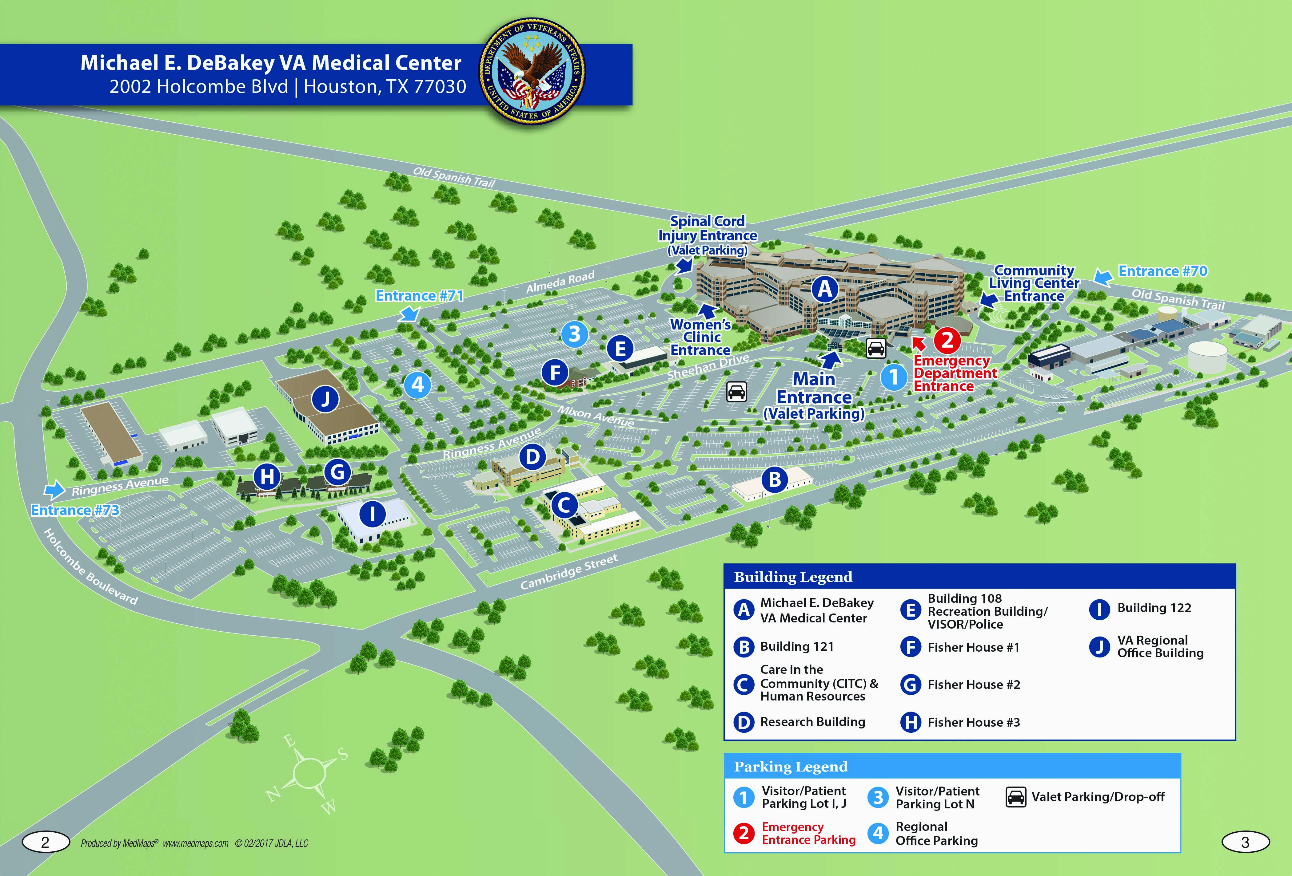 Texas Medical Center Map Michael E Debakey Va Medical Center Houston Texas