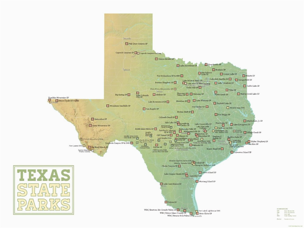 Texas National Parks Map Amazon Com Best Maps Ever Texas State Parks Map 18×24 Poster Green