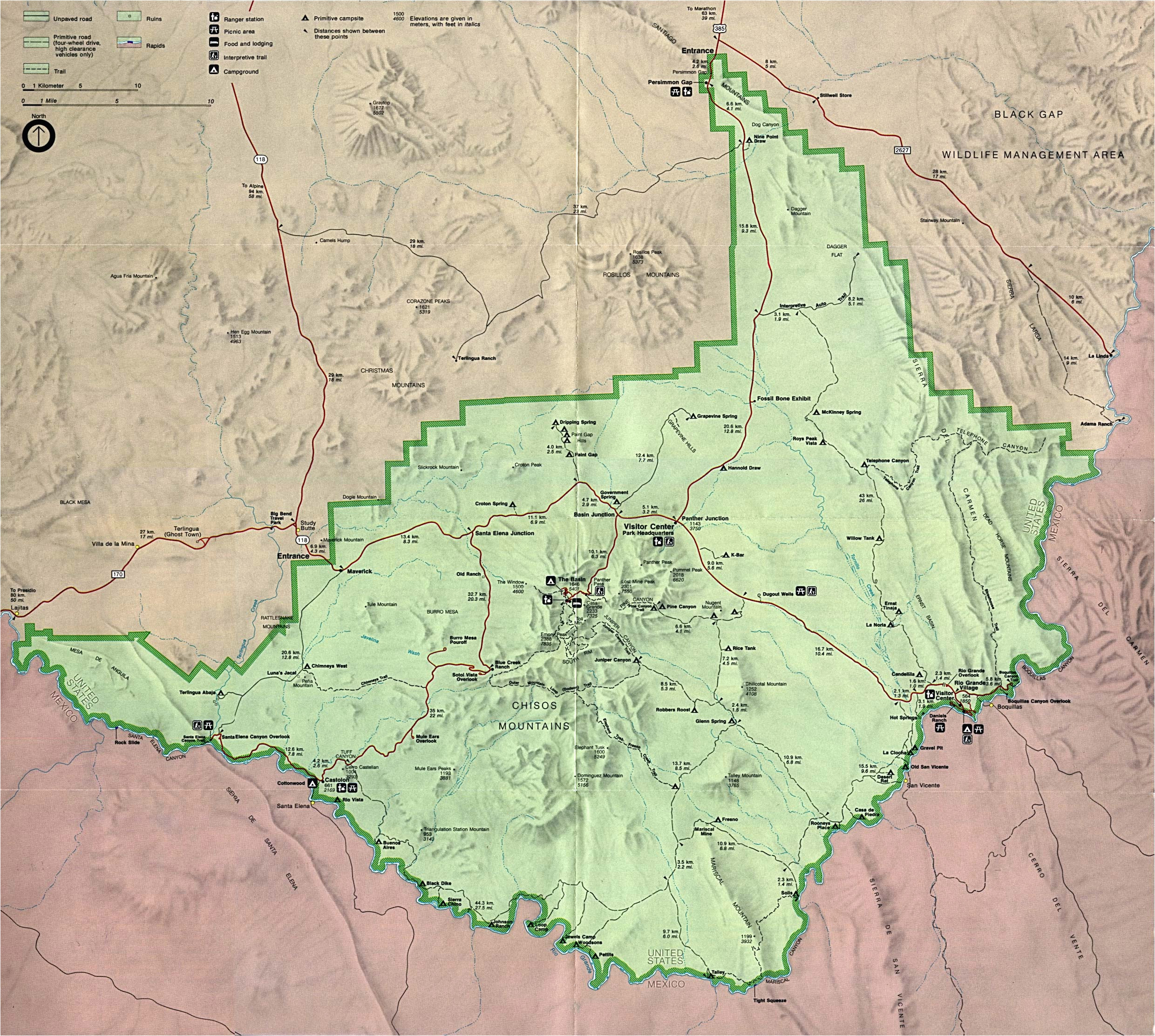 Texas National Parks Map Maps Of United States National Parks and Monuments