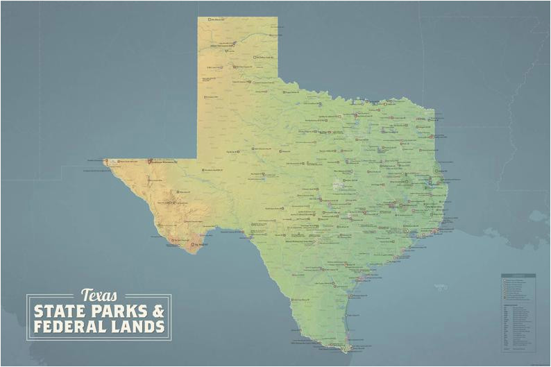 Texas National Wildlife Refuges Map Texas State Parks Bundeslander Karte 24 X 36 Poster Etsy