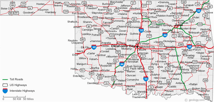 Texas Oklahoma Map Showing Cities Road Map Of Oklahoma and Texas Business Ideas 2013