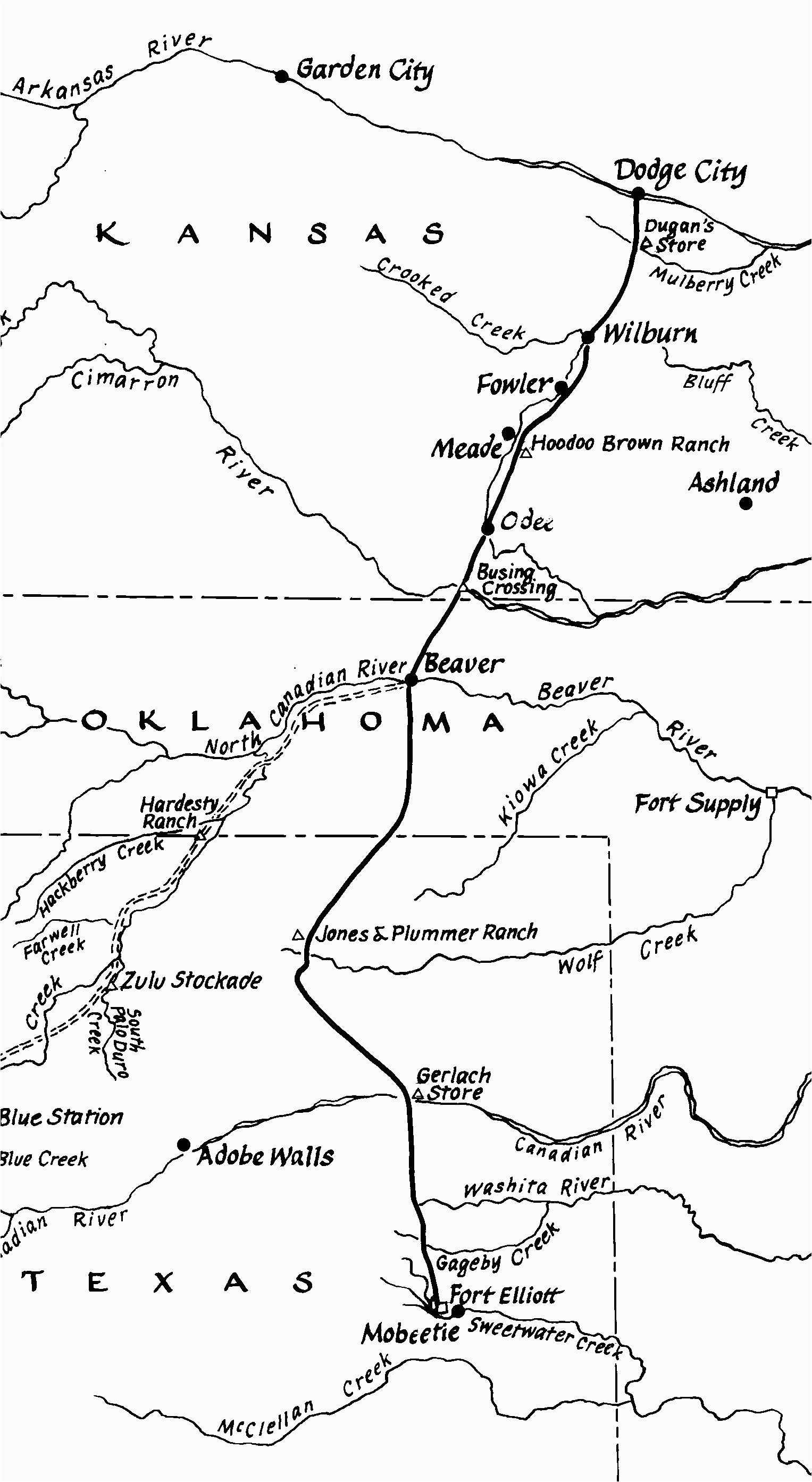 Texas Panhandle County Map the Jones and Plummer Trail  secretmuseum