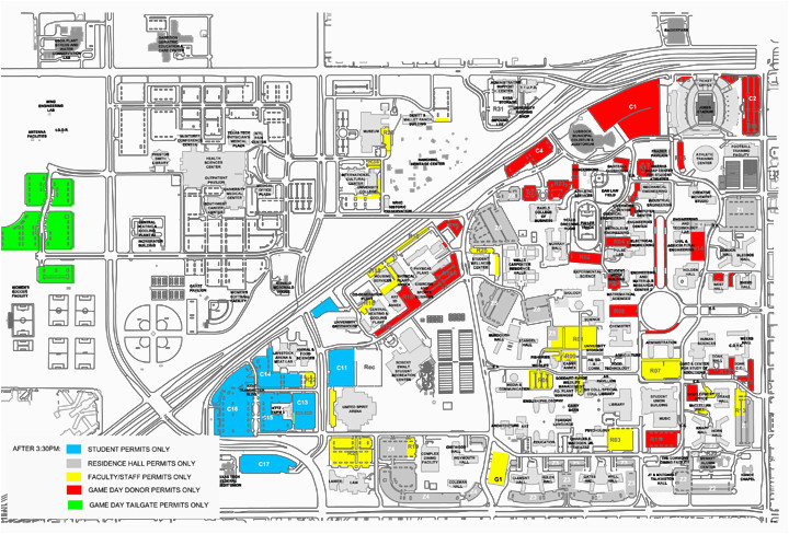 Texas Tech Map Of Campus Thursday Game Brings Parking Challenges News Dailytoreador Com