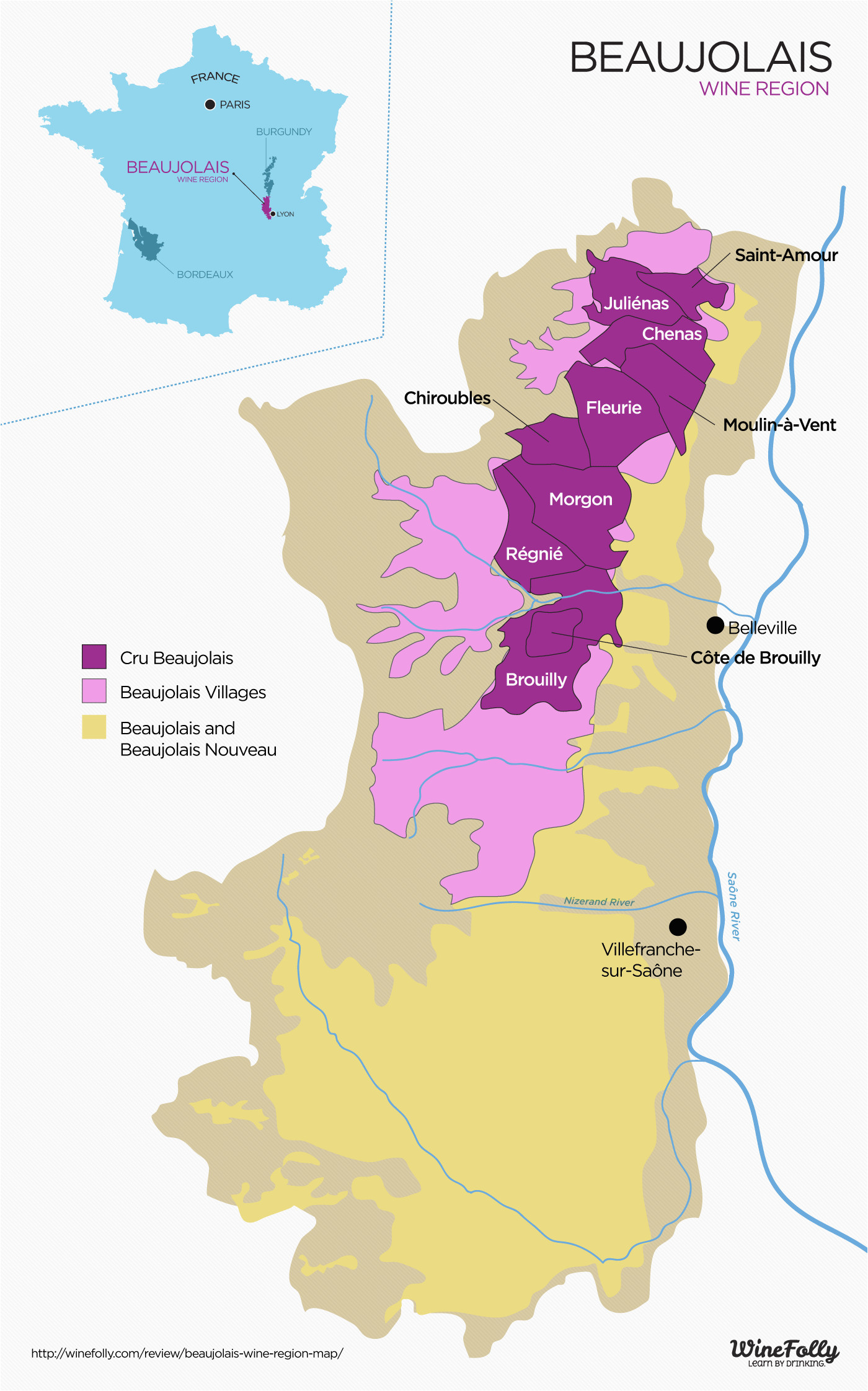 Texas Vineyards Map the Secret to Finding Good Beaujolais Wine Vine Wonderful France