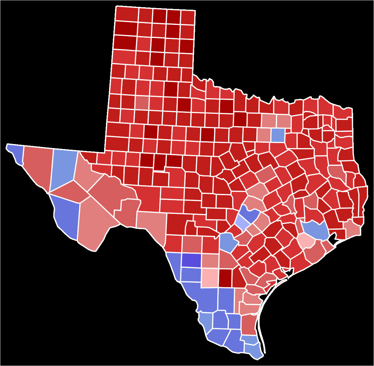 Texas Voting Map 2018 Texas Gubernatorial Election Wikipedia