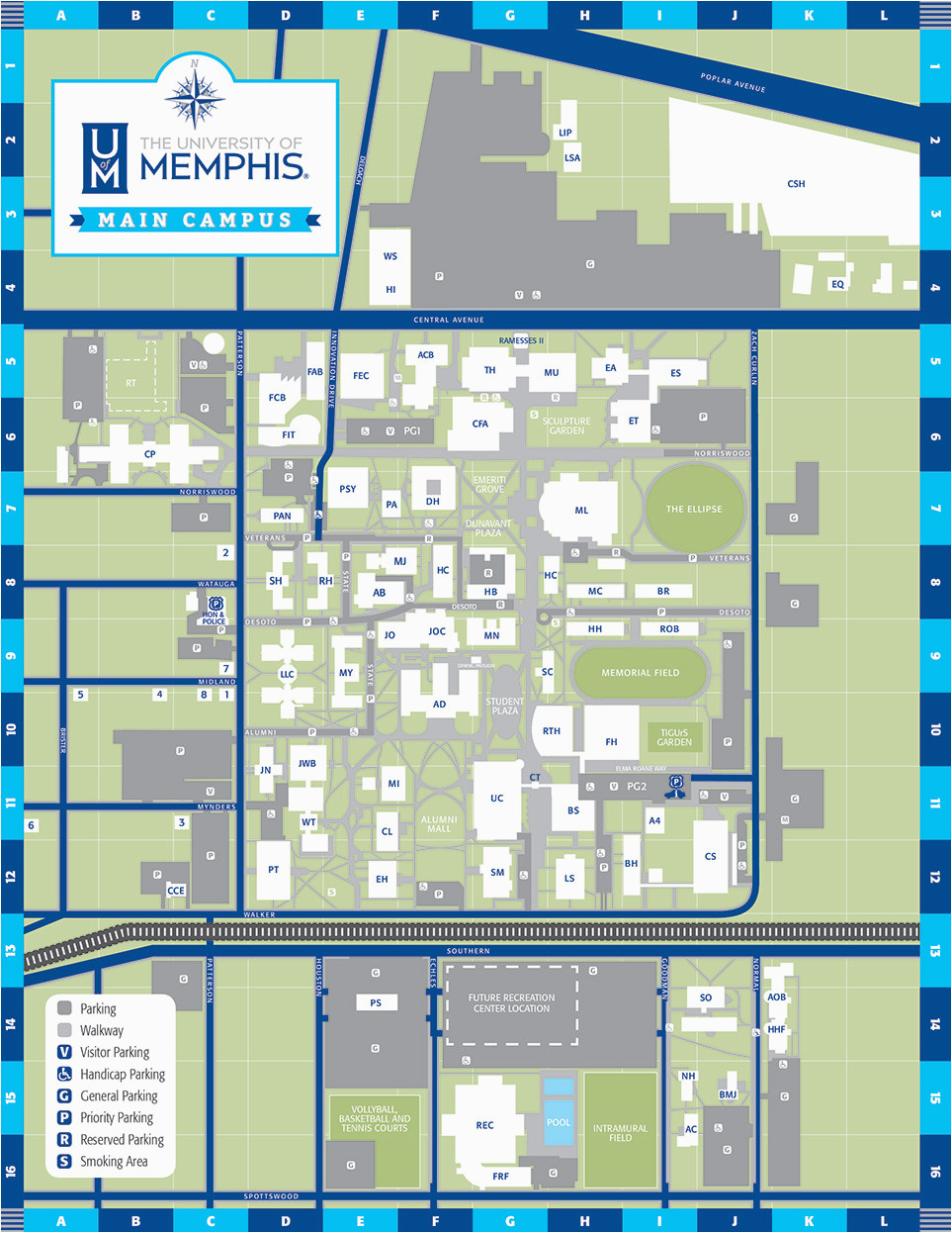 Universities In Tennessee Map the University Of Memphis Main Campus Map Campus Maps the Universities In Tennessee Map the University Of Memphis Main Campus Map Campus Maps the