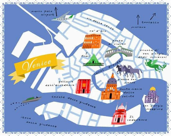 Venice On A Map Of Italy Diy Home Projects Maps Venice Map Venice Life Map