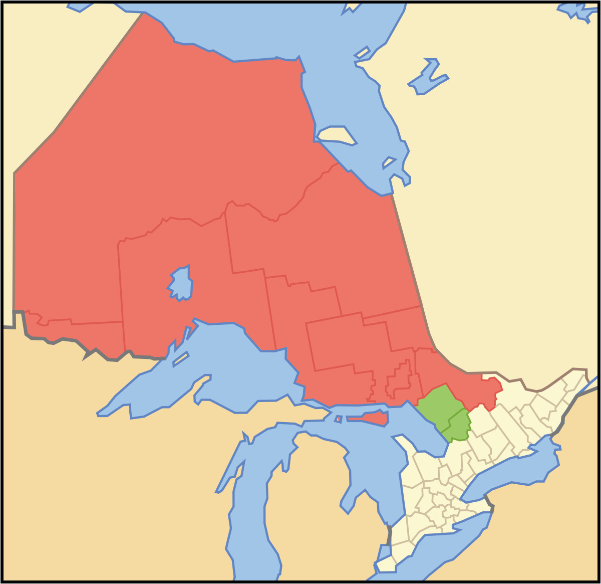 A Map Of Ontario Canada northern Ontario Wikipedia