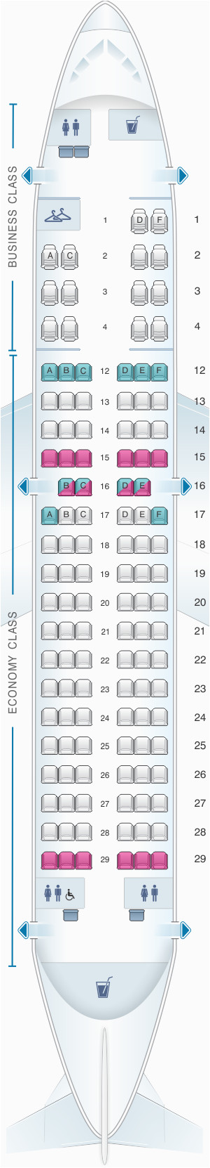 Air Canada Rouge Map Seat Map Air Canada Airbus A319 100 Seatmaestro