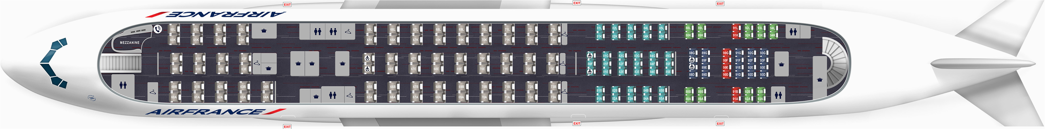 Air France A380 Seat Map A380 Map 516 Seats