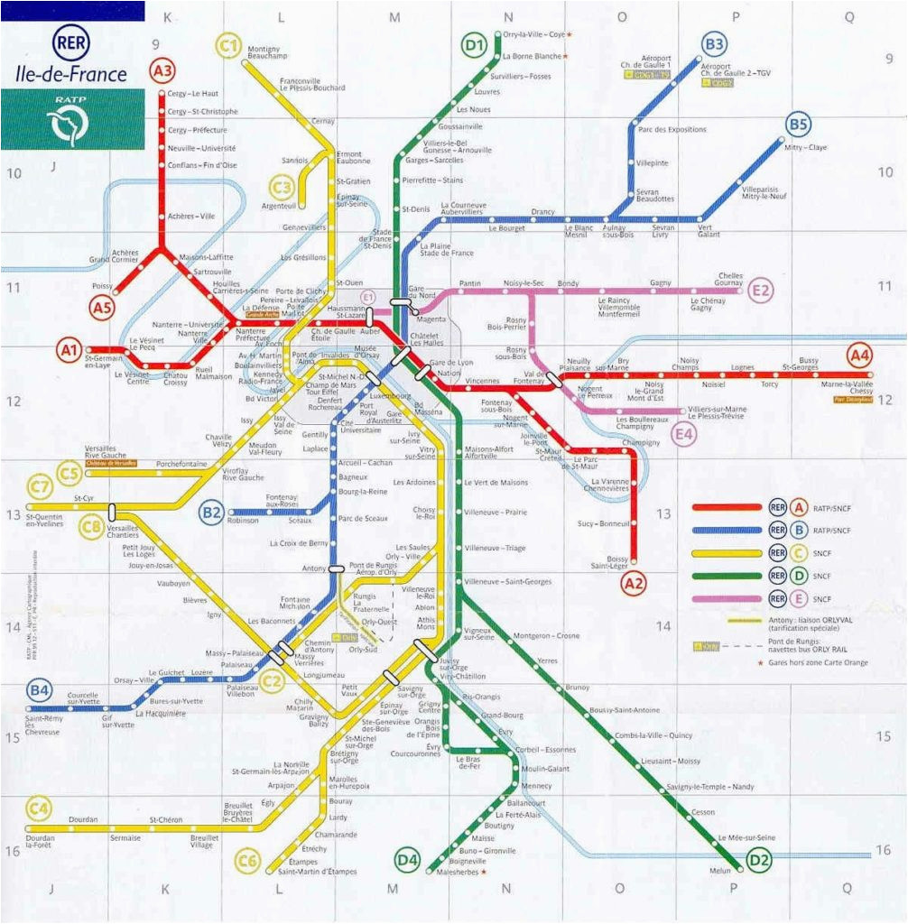 Airports In Paris France Map Paris Rer Stations Map Bonjourlafrance Helpful Planning French