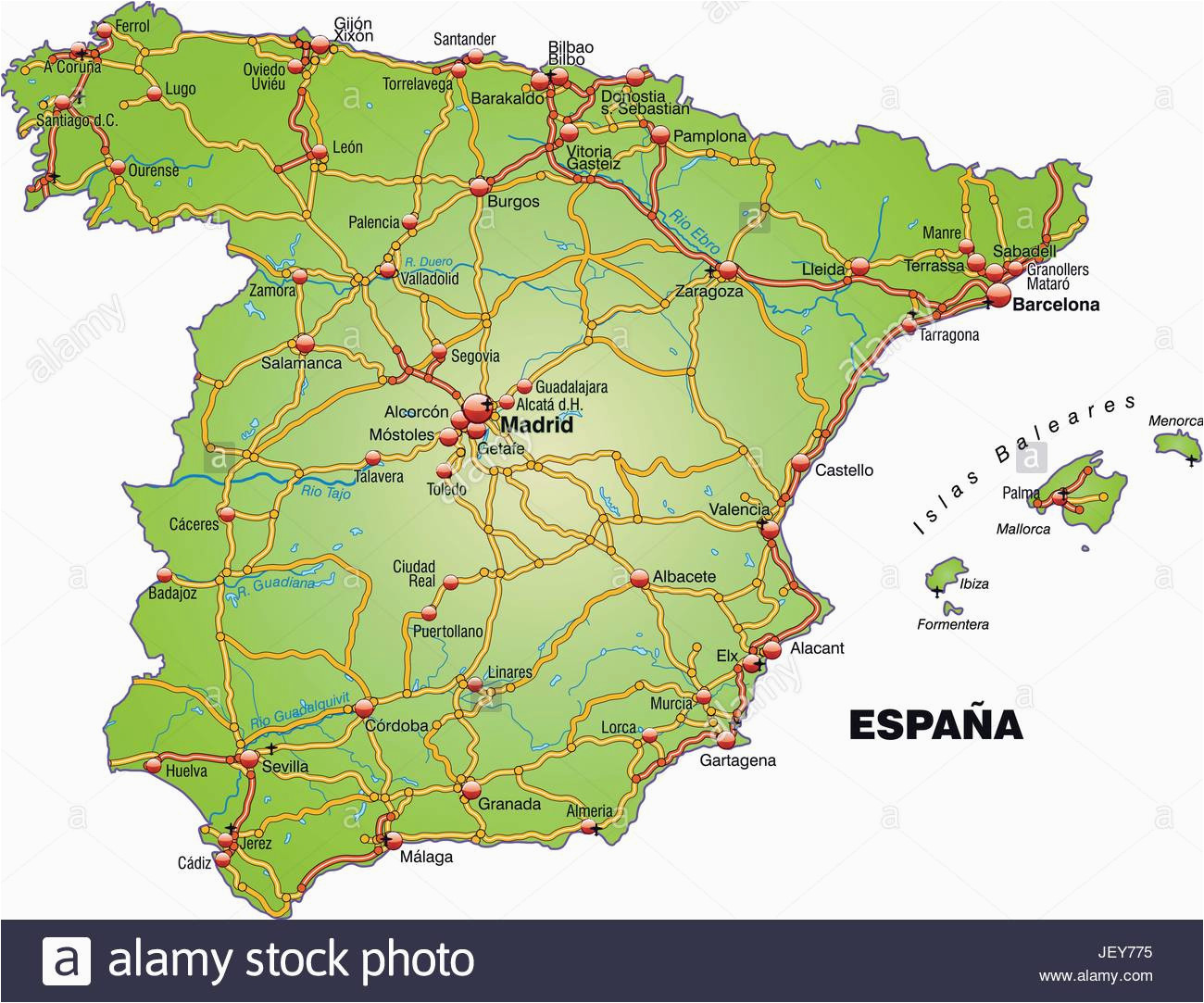 Albacete Spain Map Map Od Spain Stockfotos Map Od Spain Bilder Alamy