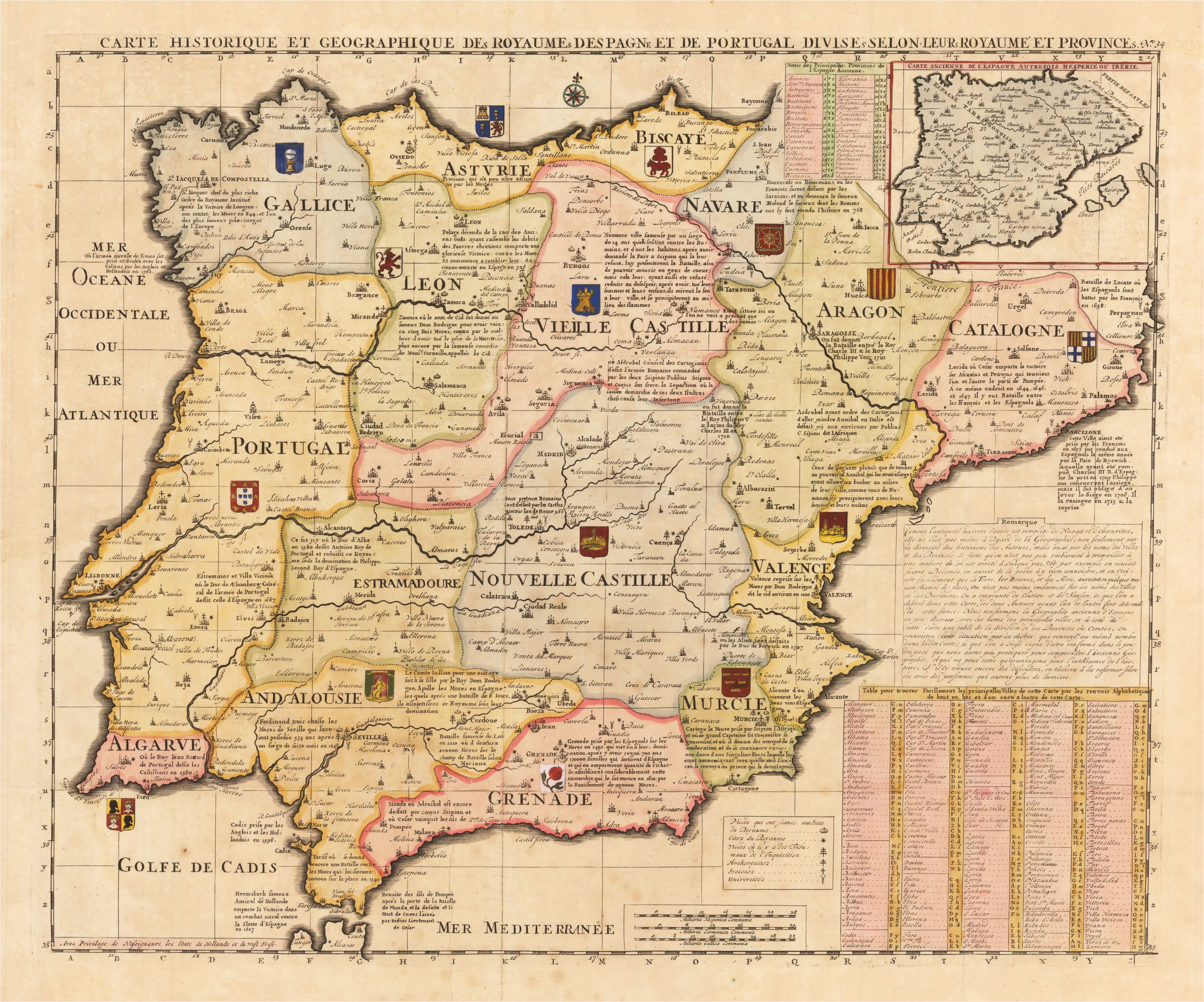 Ancient Map Of Spain French Map Of Spain and Portugal Early 18th Century Inspirational