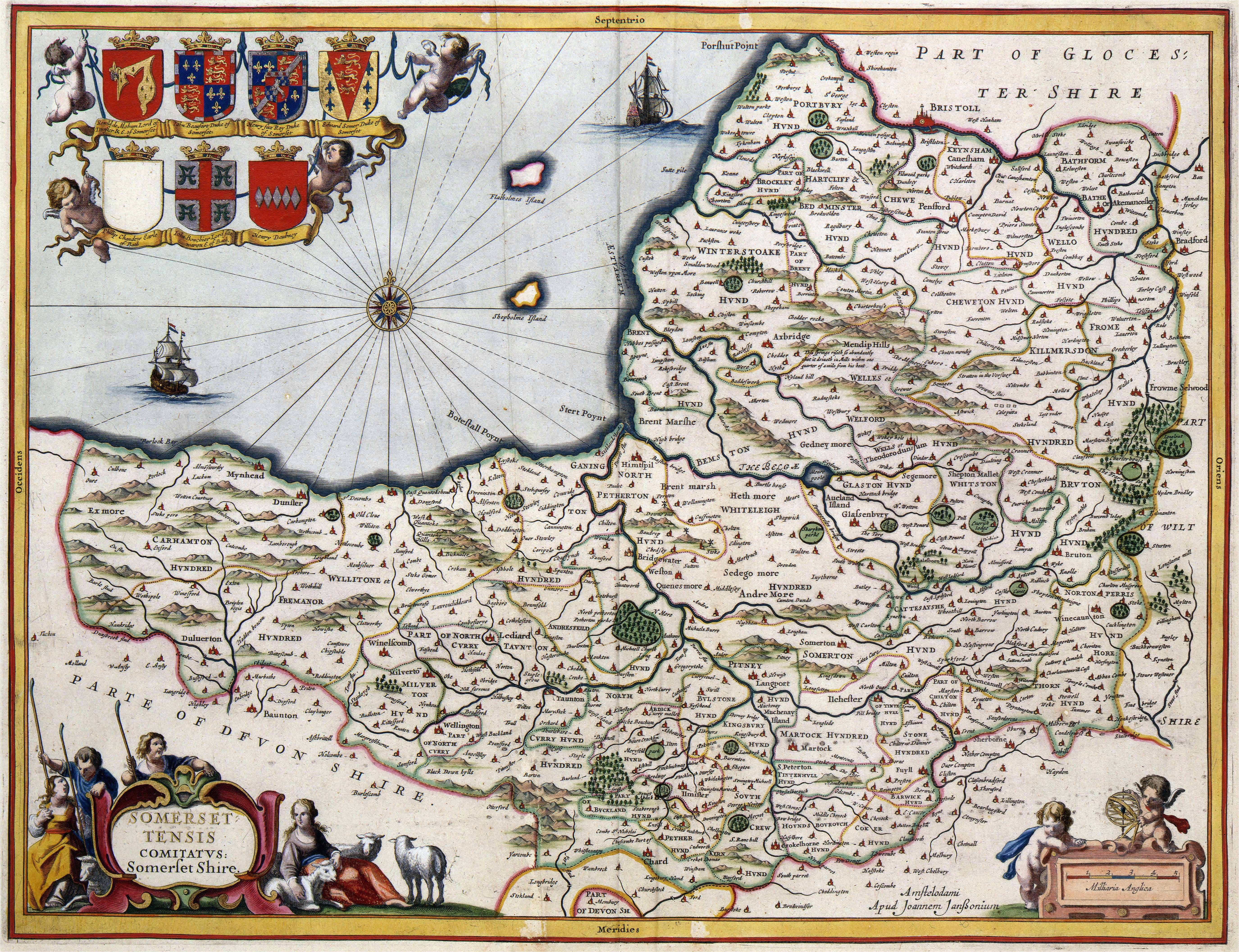 Ancient Maps Of England 400 Year Old Map Of somerset Circa 1648 Mapmania Map
