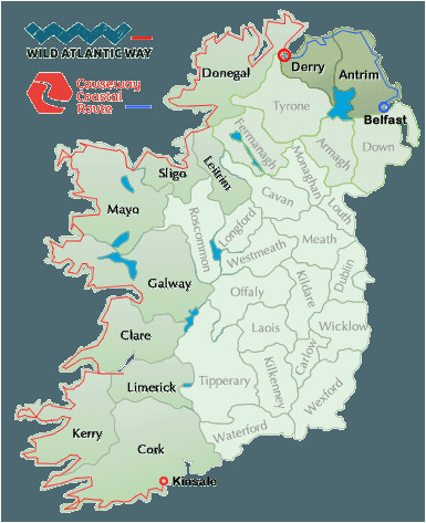 Big Map Of Ireland Wild atlantic Way Map Ireland In 2019 Ireland Map