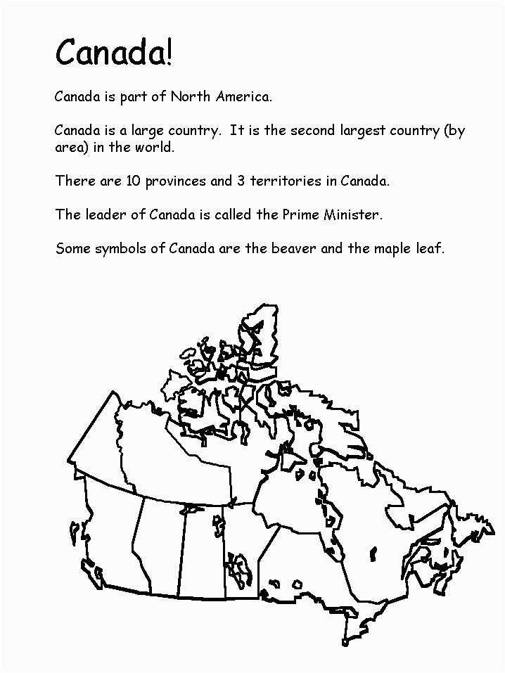 Blank Map Of Canada for Kids Canadian Activities Worksheets On Geography Country Study