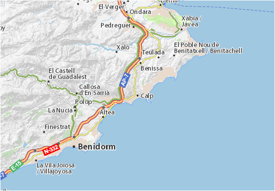 Calpe Spain Map Map Of Calp Michelin Calp Map Viamichelin