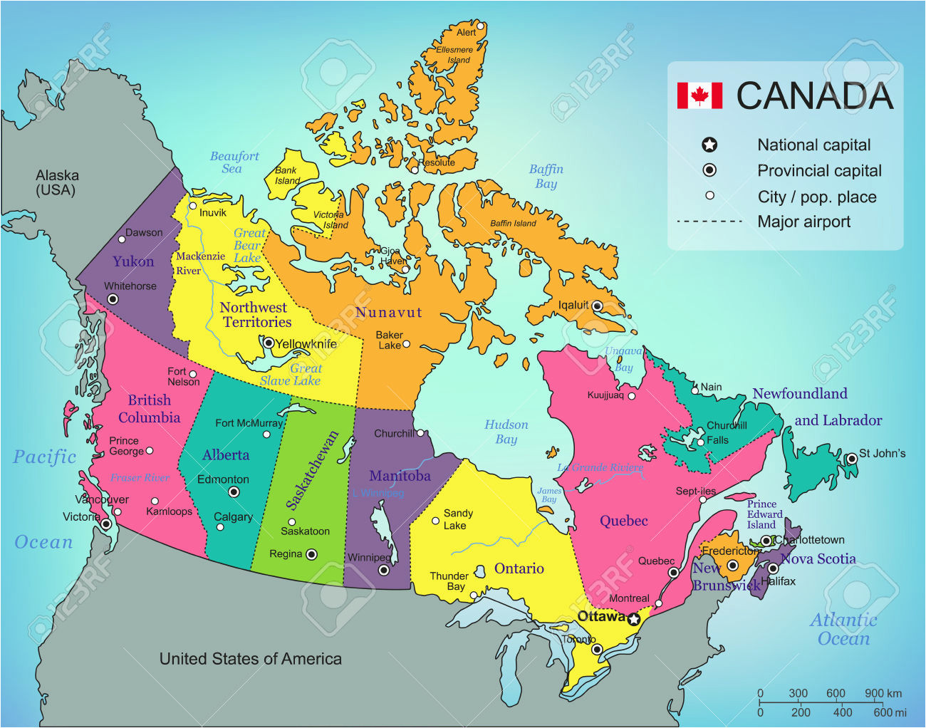 Canada Map with Provinces and Capital Cities Canada Provincial Capitals Map Canada Map Study Game Canada Map Test