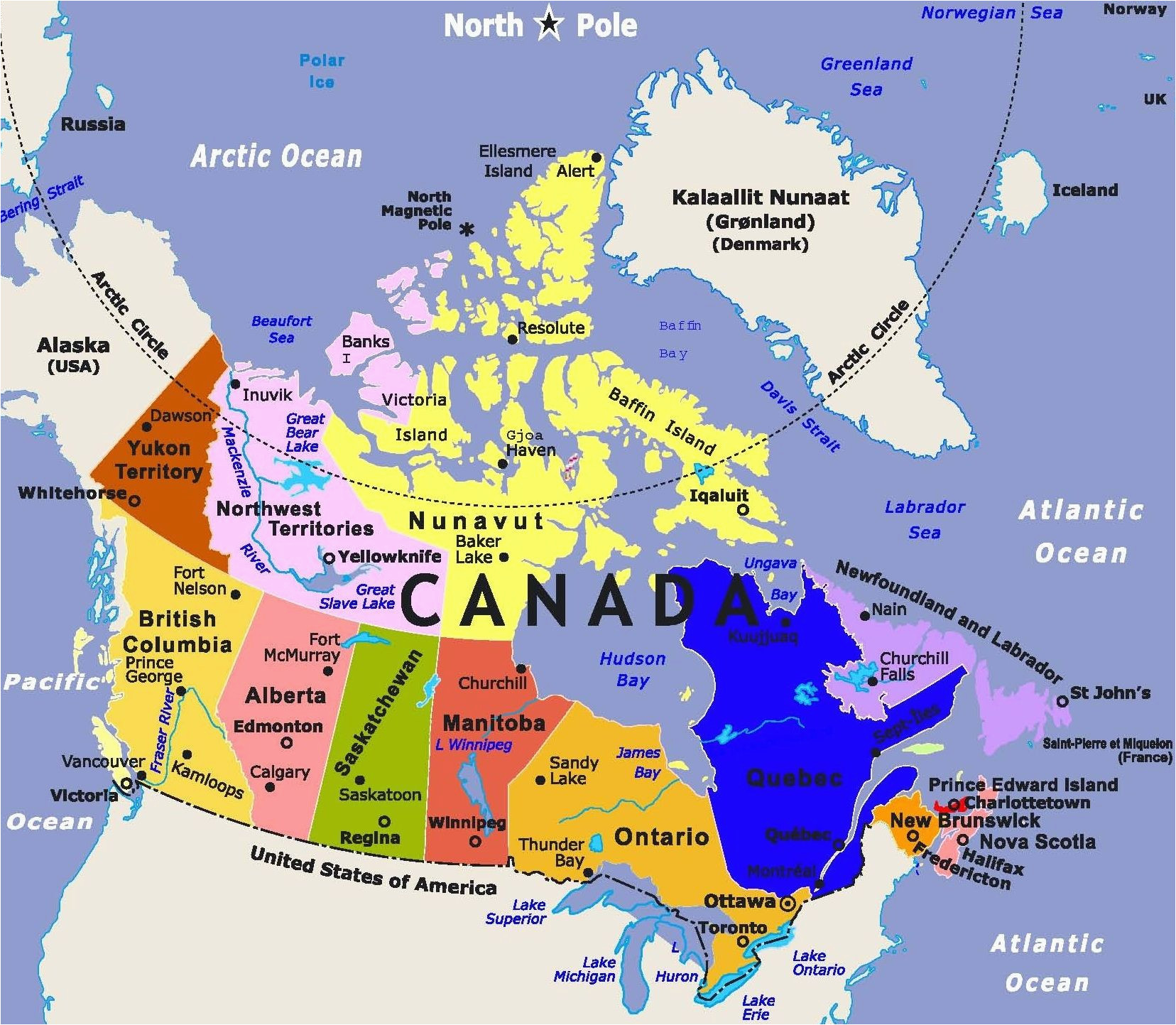 Canada Political Map with Major Cities Download Political Map Of Canada with Major Cities tourist In