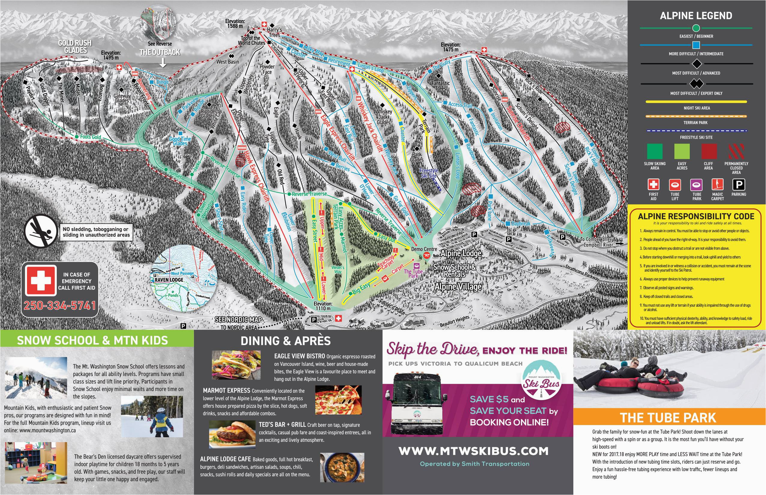 Canada Ski Resort Map Trail Map Mount Washington