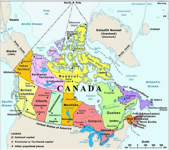 Canada State Map and Capitals Map Of Canada with Capital Cities and Bodies Of Water thats