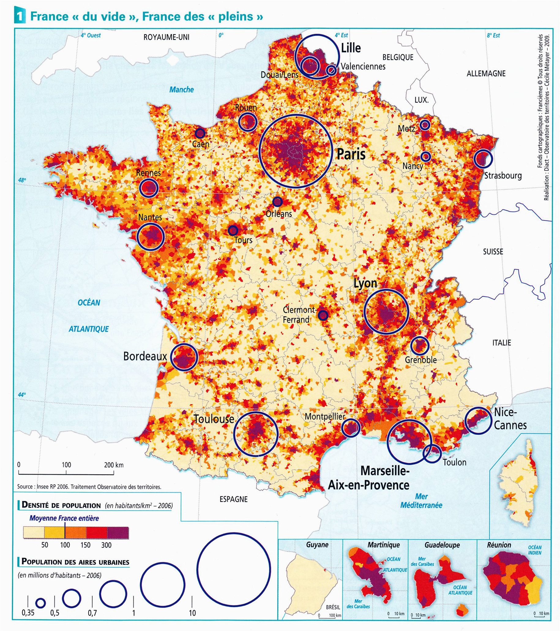 Cities In France Map France Population Density and Cities by Cecile Metayer Map